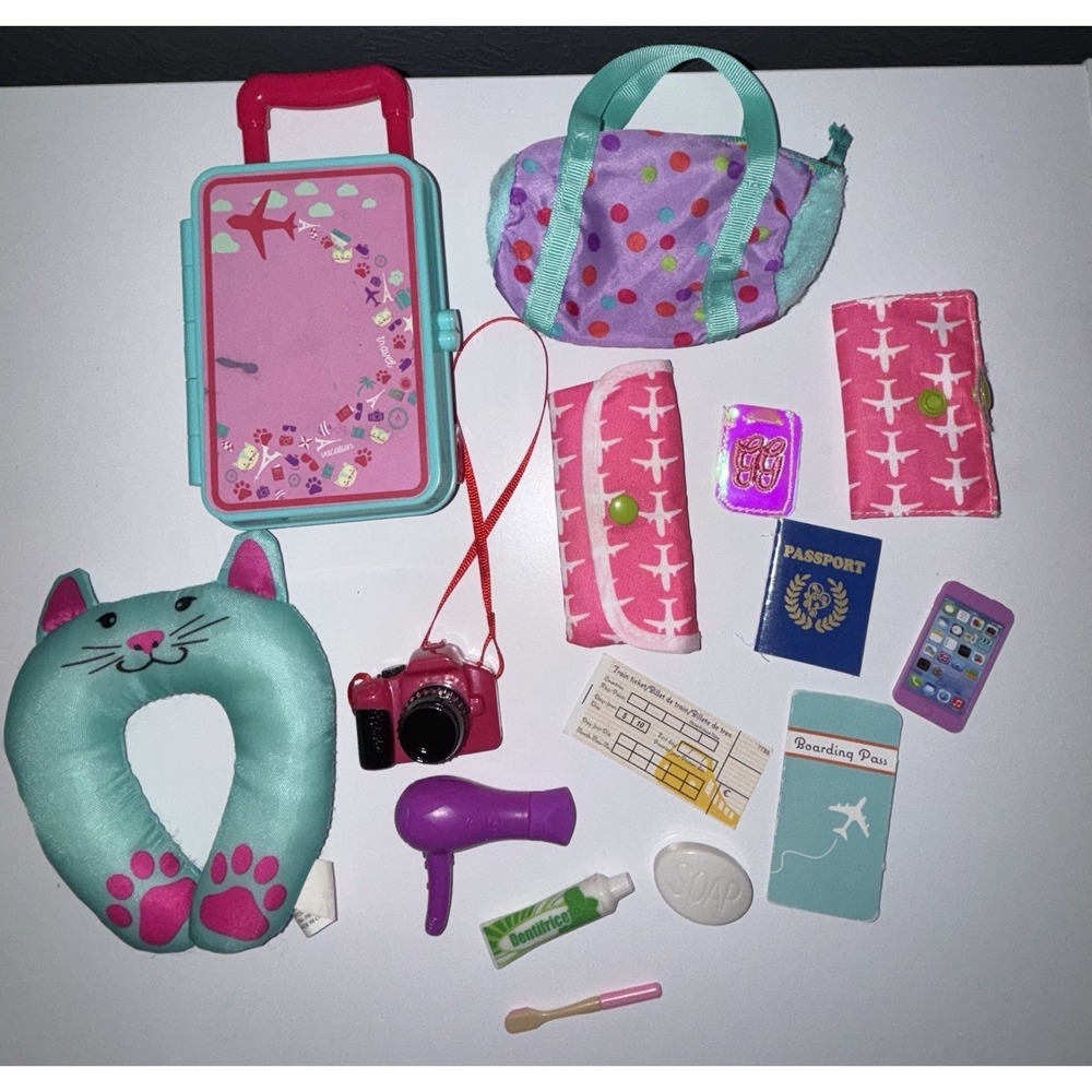 Our Generation American OG 18" Doll Travel Suitcase Bag Pillow Accessories
